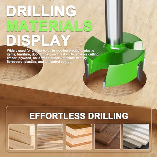 Forstner Drill Bit 3-3/4"(95mm), Triple Flute Tungsten Carbide Tipped - size: (3-3/4" 95mm)
