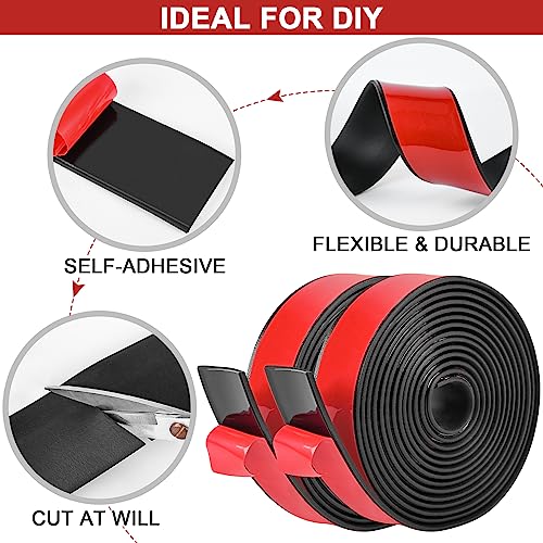 Miuwauer Adhesive Rubber Strips 2" Wide x 1/8 Thick x 20' Long Neoprene Sheets, Rolls & Strips with Adhesive Backing Rubber Pads Self Stick Seal Gasket for Matting Padding - size: 2" Wide x 1/8" Thick x 20' Long
