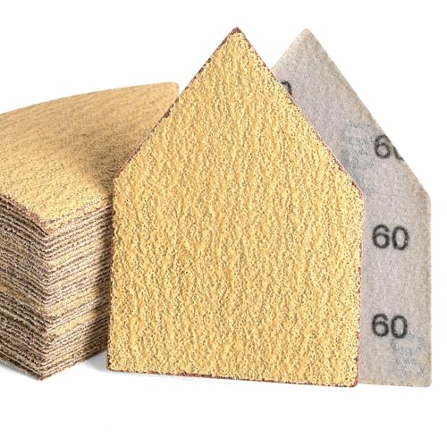 POLIWELL Triangle Sanding Sheets 50PCS 90x65mm Hook & Loop - style: 60 Girt