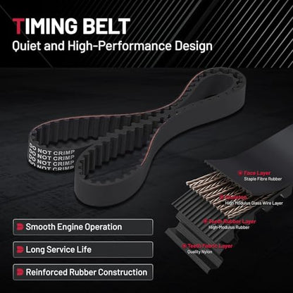 BDFHYK TBK244 Engine Timing Belt Kit with Water Pump Compatible with Honda 1994-2002 Accord 1998 Odyssey Compatible with Acura 1997-1999 CL 2.2L 2.3L L4 SOHC for TBK244 TBKWP244 - size: TBK244