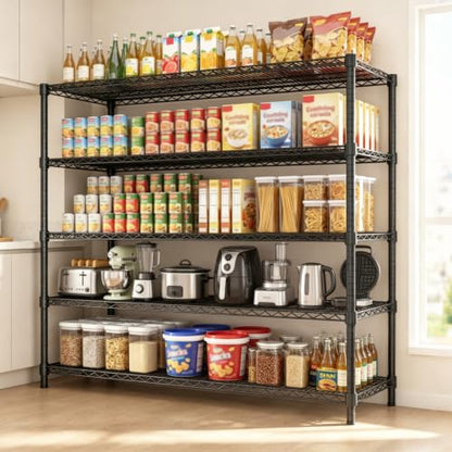 Garvee 5-Tier Wire Shelving 3200LBS Heavy Duty Storage Shelves Garage Rack - size: 47.2"W x 70.9"H x 17.7"D
