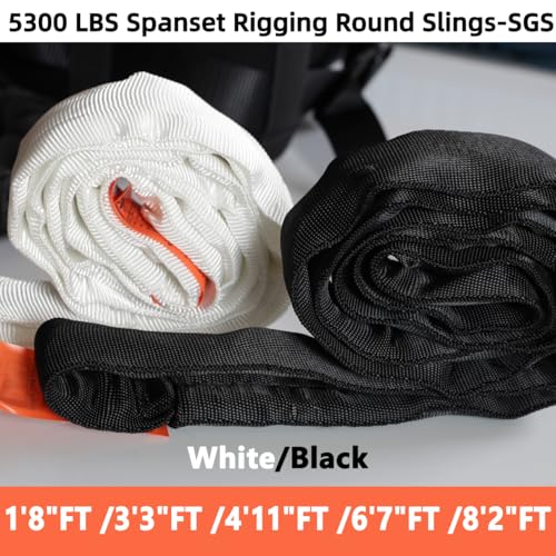 Spanset Aerial Hoop Lyra Rigging Polyester Round Slings Strap for Aerial Silk Yoga Hammock Hanging, 5,300 lb. Vertical Capacity, 10,600 lbs Basket - Heavy Duty Poly Lifting Sling (Black, 3'3" ft) - color: Black, size: 3'3" ft