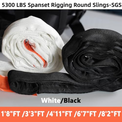 Spanset Aerial Hoop Lyra Rigging Polyester Round Slings Strap for Aerial Silk Yoga Hammock Hanging, 5,300 lb. Vertical Capacity, 10,600 lbs Basket - Heavy Duty Poly Lifting Sling (Black, 3'3" ft) - color: Black, size: 3'3" ft