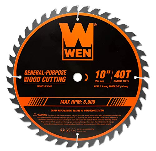 WEN 10-Inch Carbide-Tipped Professional Woodworking Saw Blade Bundle for Miter Saws and Table Saws