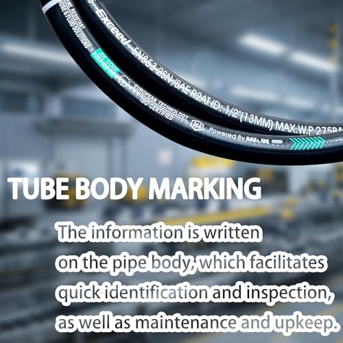 Haichy 26711-04-04-96 Hydraulic Hose Swivel Assembly 1/4" Hydraulic Hose with Female JIC X Female JIC, 96" Long, 5800 PSI - color: ‎Black, size: 26711-04-04-96-G