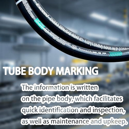 Haichy 26711-04-04-96 Hydraulic Hose Swivel Assembly 1/4" Hydraulic Hose with Female JIC X Female JIC, 96" Long, 5800 PSI - color: ‎Black, size: 26711-04-04-96-G