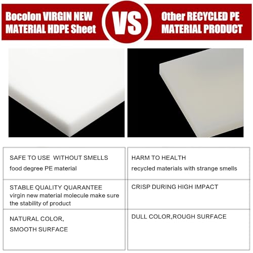 High Density Polyethylene Sheets HDPE Plastic Sheet Board for DIY, Heavy Duty Industry,1/2" Thick,Size 4" x 4", White Color 1PC - size: 1/2" x 4" x 4", style: White