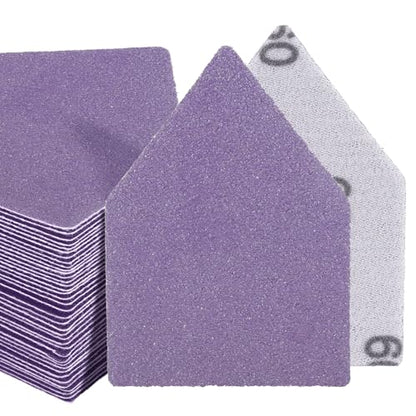 POLIWELL Triangle Sanding Sheets 50-Piece 90x65mm Ceramic Alumina - size: 60 Grit