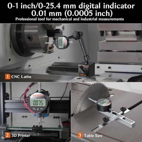 0-1"(0-25mm)/0.0005"(0.01mm) Digital Dial Indicator,Inch/MM Switch