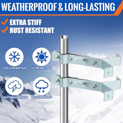 MorningRo 2 Set Antenna Chimney Mount Kit, 18ft Steel Straps, Y Bracket