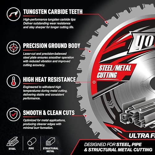 YOLAN 7-1/4" Metal Cutting Blade 36T, TCG Carbide, 5/8" Arbor
