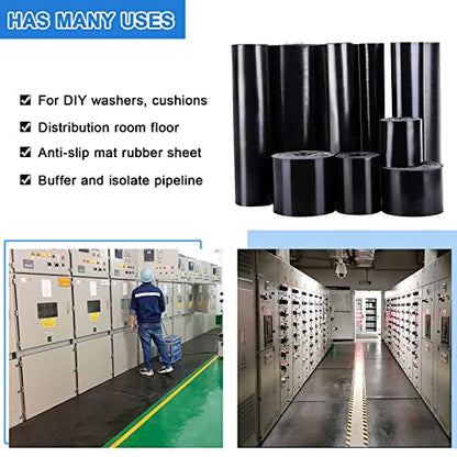 Neoprene Rubber Sheet - 1/16 in Thick x 12 in Wide x 20 Ft Long Neoprene Rubber Strips Rolls for DIY Gaskets, Pads, Seals, Crafts, Flooring, Cushioning of Anti-Vibration, Anti-Slip (10 Ft x 2 Rolls) - size: W:12In x T: 1/16In x L: 20Ft