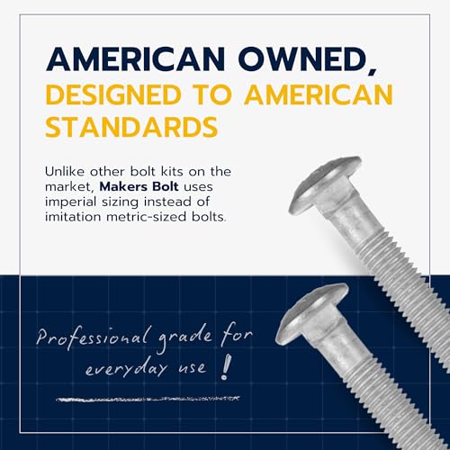 1/2" x 7" (25 Pack) Galvanized Carriage Bolt Kit Grade 307A Includes 1/2" USS Flat Washers (25 pcs) and 1/2"-13 Hex Nuts (25 pcs), Hot Dip Galvanized for Exterior Use by Makers Bolt - size: 1/2 x 7