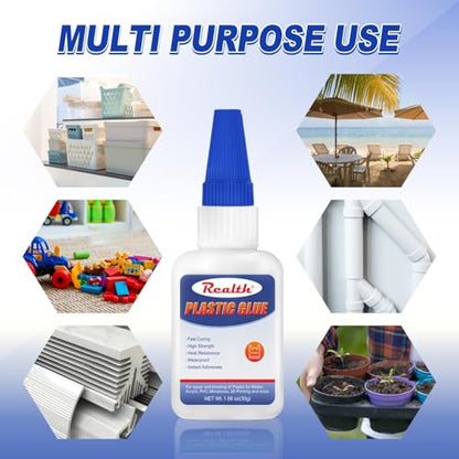 Super Glue for Plastic Repairs 30g×2 Pack – Strong Acrylic Glue for Plastic 3D Print, Legos, PLA, Car, ABS, PVC - size: 60g, style: Plastic Glue