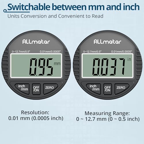 Digital Dial Indicator 0-12.7mm,0.01mm Precision with LCD Display - size: 0-12.7mm,0.01mm