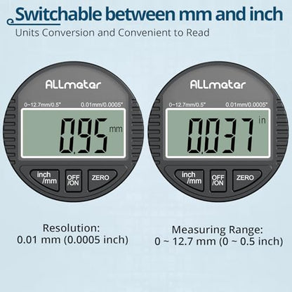 Digital Dial Indicator 0-12.7mm,0.01mm Precision with LCD Display - size: 0-12.7mm,0.01mm