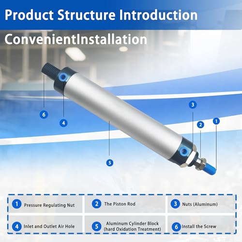 CG WEITENG Pneumatic Mini Pneumatic Cylinder MAL Single Rod Aluminum Double Acting Pneumatic Cylinder 40mm Bore 125mm Stroke(MAL40x125) - color: MAL-40 mm, size: 125 mm