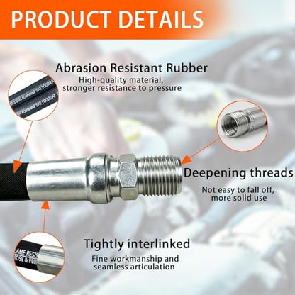 Autovo Hydraulic Hose 3/4" Hydraulic Hose with Male NPT X Male NPT 72" Long 3118 psi, Black - size: 72"L x 0.75"W