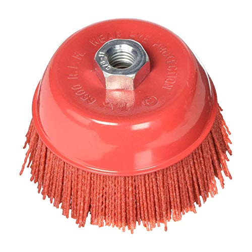 Al's Liner Abrasive 180 Grit Nylon Bristle Cup Brush - 6 Inch - Safe for Use on Metal, Wood, Aluminum and Plastic Surfaces (TOOR6) - size: 6"