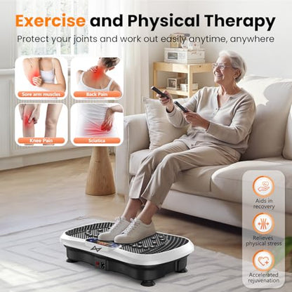 AXV Vibration Plate Exercise Machine Fitness Platform Body Vibrating Board - color: BT.PRO.WHITE