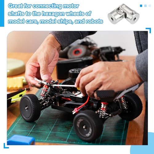 PATIKIL Rotatable Universal Steering Shaft 2mm to 4mm Inner Dia, 4 Pcs U Joint Shaft Coupling U Joints Coupler Connector Accessories with M3 Screws for Motor Model Robots - size: 2mm to 4mm