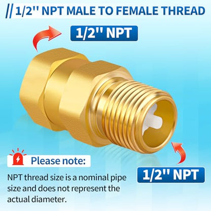 1/2'' NPT Lead-Free Brass RV Camper Water Heater Check Valve, Male-Female - style: Male to Female