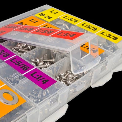 EEEEE 725pcs Phillips Pan Head SAE #4#6#8#10 Machine Screw Assortment Kit Assorted Screws 304 Stainless Steel and Nut Set Flat Washers Nuts Hardware with Snap Lock Case - size: SAE Pan Head Silver Machine Screw
