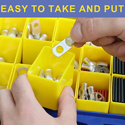 haisstronica 220PCS Tinned Cable Lug & Heat Shrink Kit AWG 8/6/4/2/1 - color: Tinned Copper, size: 220 PCS