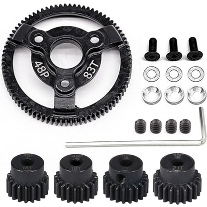 48P 83T Hardened Steel Spur Gear with 18T 19T 20T 21T Pinions, 3.175mm Bore - size: 83T-18T 19T 20T 21T