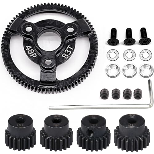 48P 83T Hardened Steel Spur Gear with 18T 19T 20T 21T Pinions, 3.175mm Bore - size: 83T-18T 19T 20T 21T