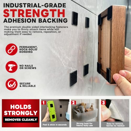 YINTTIAN 12 Sets Hook and Loop Strips with Adhesive, Wall Adhesive Strips