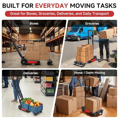Folding Hand Truck Dolly, 220 lb Portable Utility Cart
