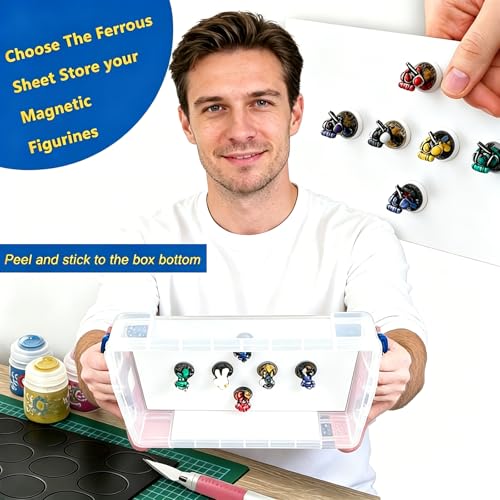 2 Pack, White Metal Sheets with Adhesive-8.5” x 12.3”, Ferrous Sheet for Magnets Receptive, 40 Mil Magnetic Miniatures Organization – Fits Standard US Really Useful Box - size: 8.5"X12.3"-2 Pcs, White