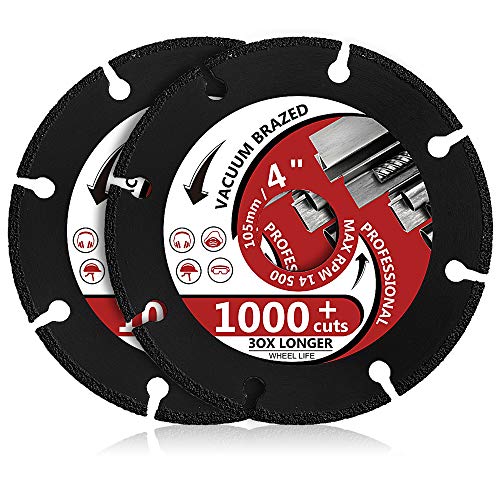 2Pcs/Lot 4“ Diamond Metal Cutting Disc Diamond Cut Off Wheel for All Purpose Cutting of Metal Including Rebar, Sheet Metal, Ductile Pipe, Angle Iron, Stainless Steel and Similar Materials (4-2pcs) - size: 4-2pcs