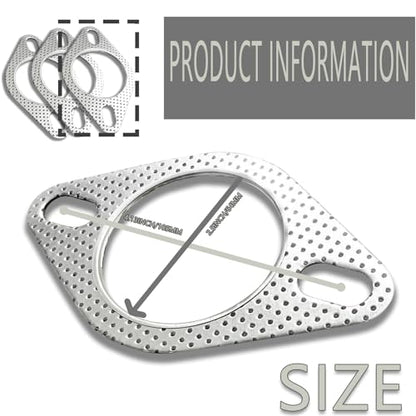 2 Pcs Car Exhaust Gasket,Reinforced High Temperature Gasket Exhaust Flange Gasket Car Accessories,.Exhaust Gasket,Catalytic Converter Gasket,Exhaust Flange Gasket (2.5In) - size: 2.5In