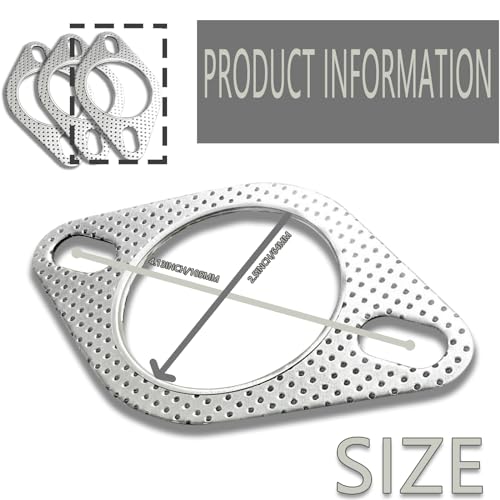 2 Pcs Car Exhaust Gasket,Reinforced High Temperature Gasket Exhaust Flange Gasket Car Accessories,.Exhaust Gasket,Catalytic Converter Gasket,Exhaust Flange Gasket (2.5In) - size: 2.5In