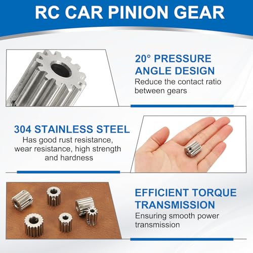 uxcell 1 Mod 13T Spur Gear 5mm Bore, 304 Stainless Steel Pinion Gear - size: 1 Mod 13T, 5mm