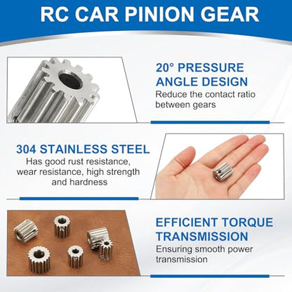 uxcell 1 Mod 13T Spur Gear 5mm Bore, 304 Stainless Steel Pinion Gear - size: 1 Mod 13T, 5mm