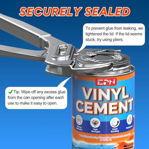 EPN Vinyl Cement, 4.4 oz Pool Patch Repair Kit with 15 PVC Repair Patches - size: 4.4oz