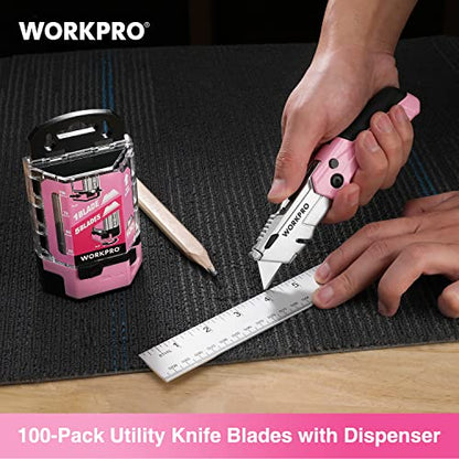 WORKPRO 100-Pack Utility Knife Blades - style: SK5(pink)