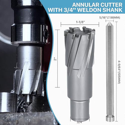 KEENTECH Carbide-Tipped Annular Cutter 1-1/8" Diameter x 2" Depth - size: 1-1/8" Dia * 2" Depth