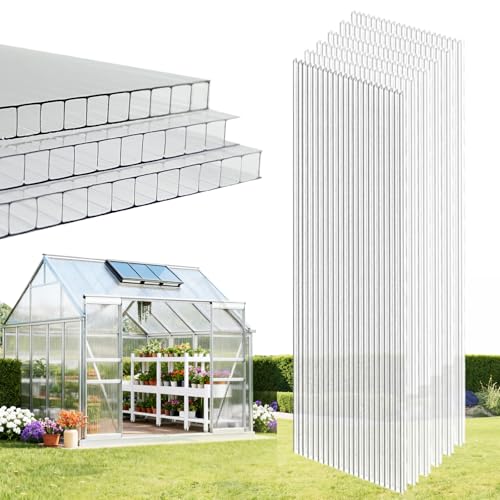 EVERECO 6 Pcs Greenhouse Panel, 8'FT x 2'FT x 0.24" in Polycarbonate Sheet - size: 8'FT x 2'FT x 0.24"IN