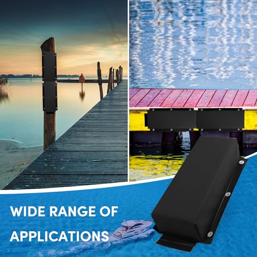 Dock Bumper,Dock Bumper Guard with Screws,Boat Dock Bumper for Boat Dock Vertical Pole Post or Corner Dock,PVC Piling Bumper-Post Bumper for Horizontal Deck or Pier Fenders - style: Black 2Pack Total 32IN