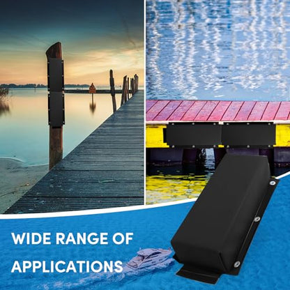 Dock Bumper,Dock Bumper Guard with Screws,Boat Dock Bumper for Boat Dock Vertical Pole Post or Corner Dock,PVC Piling Bumper-Post Bumper for Horizontal Deck or Pier Fenders - style: Black 2Pack Total 32IN