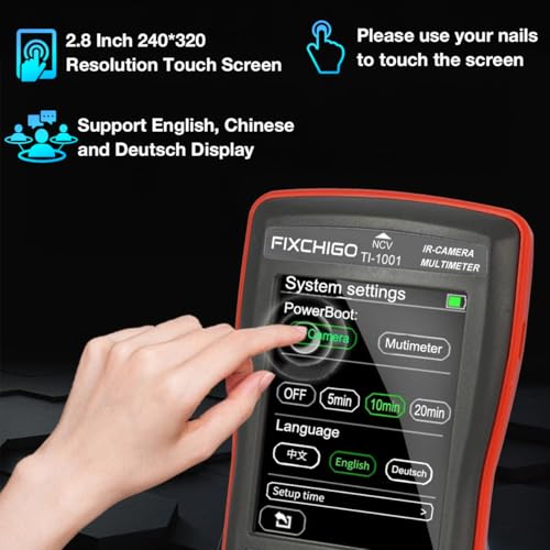 2 in1 Thermal Imaging with 10000 Counts Multimeter Function Infrared Camera Pixels ISR240x240 Image Resolution 240x240 2.8 inch Touchscreen -20℃ to 550℃ Temperature Range 5 Color Palettes - size: TI-01 without Macro Lens Function