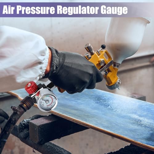 Yakamoz Paint Spray Gun Air Pressure Regulator with Gauge, G1/4"