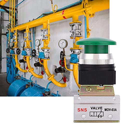 2 Position 3 Way Pneumatic Mechanical Valve MOV-03A G1/8" PT Mushroom Push Button Switch Air Mechanical Valve