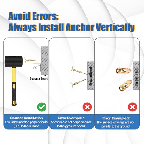 430Pcs 6 Sizes Drywall Anchors Heavy Duty Metal Expansion 66LB - size: 430Pcs 12*30&12*40