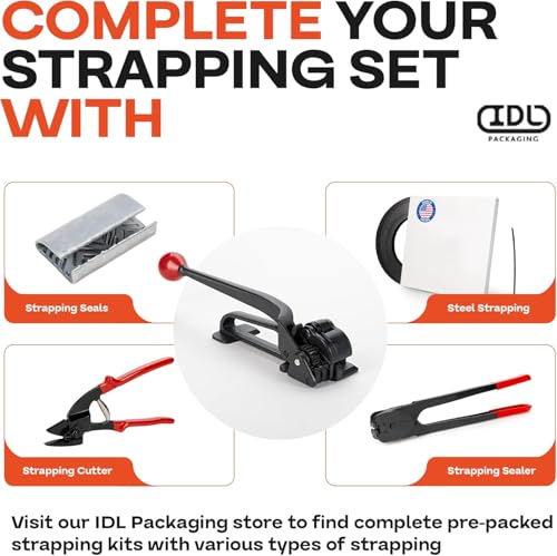 IDL Packaging S-290 Heavy Duty Popular High Tensile Feed-Wheel Tensioner for 3/8" to 3/4" Steel Strapping - size: 1/2"