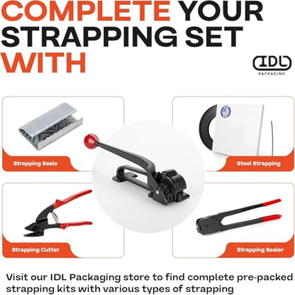 IDL Packaging S-290 Heavy Duty Popular High Tensile Feed-Wheel Tensioner for 3/8" to 3/4" Steel Strapping - size: 1/2"